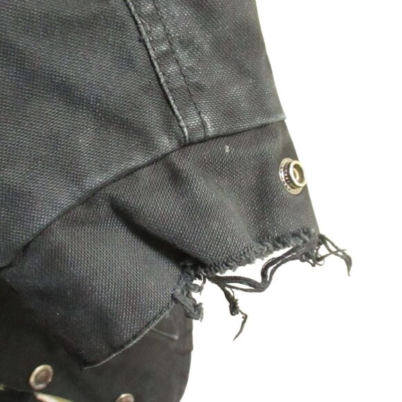 Vintage Womens Rancher Jacket Powder River Outfitters Black Canvas Embroidered - Picture 5 of 11